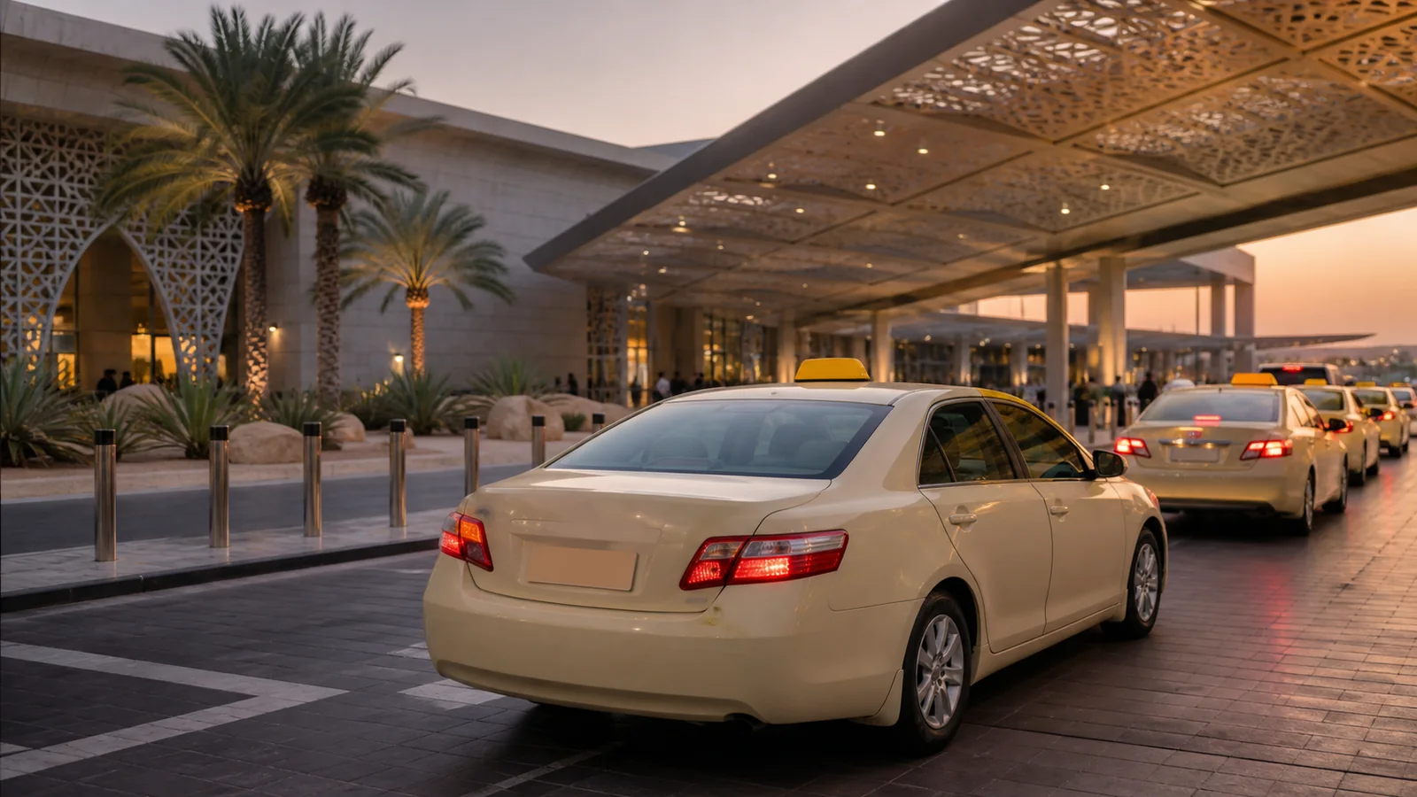 Prise en charge en taxi officiel à l’aéroport en Moyen-Orient